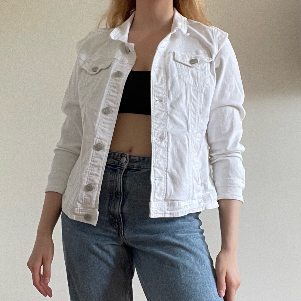 MS Mode Denim White Jacket